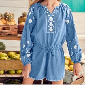 Boden Embroidered Woven Romper